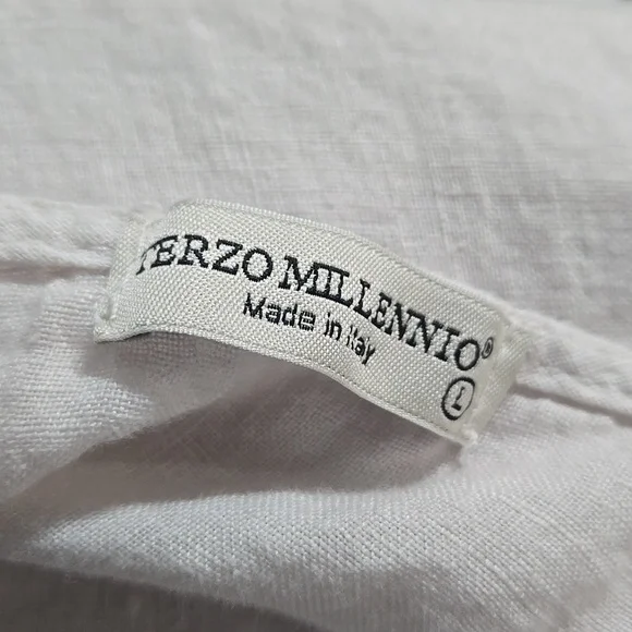 TERZO MILLENNIO 100% LINEN HI LOW TUNIC.  SIZE LARGE.   #7601 - Picture 10 of 10